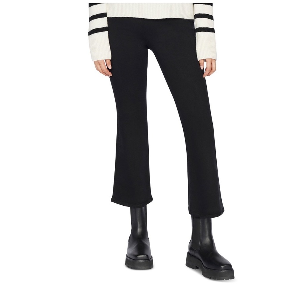 FRAME‎ Jetset High Rise Crop Mini Bootcut Jeans Sheen Noir Black Size 2 JCMB631
